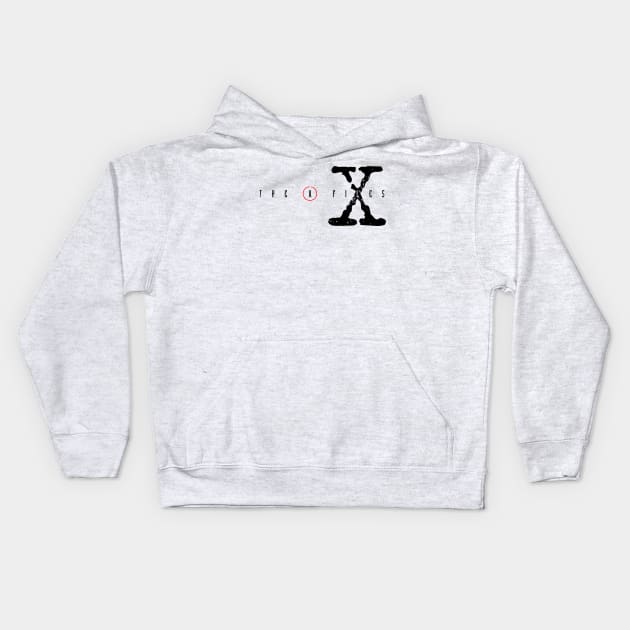 The X Files|Aged Worn Logo|1990's Television|Mulder and Scully Kids Hoodie by Rivenfalls